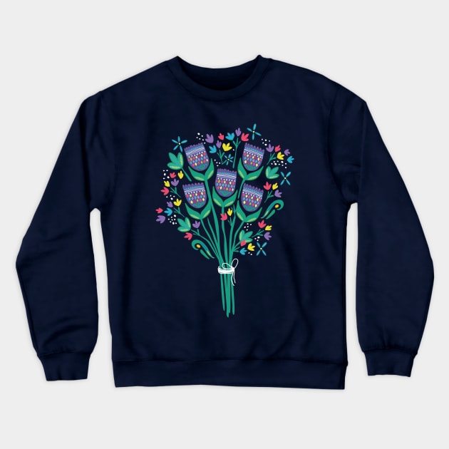 Pysanky in Bloom Bouquet Crewneck Sweatshirt by wildnotions